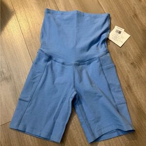 Beyond Yoga Maternity (Beyond the Bump) Blue Bike Shorts